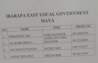 Full-List: Oyo releases names of park managers, others