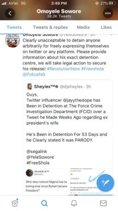 BREAKING: LAUTECH 500L student detained for 55 days over tweet on behalf of Ex-president Jonathan