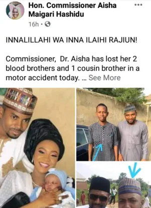 Tears as Comissioner loses three brothers in motor accident (photos)