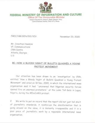 FG petitions CNN over investigative report on Lekki shooting, threatens action