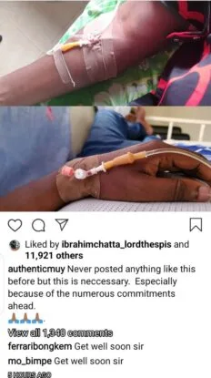 Just In: Popular Yoruba actor, Muyiwa Ademola hospitalized (PHOTOS)