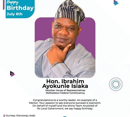Reps Deputy Minority Whip, Adekoya felicitates Ibrahim Isiaka on birthday