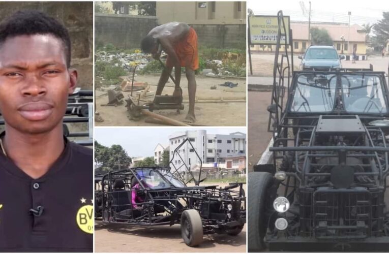 21-year-old man builds ‘sports car’ using waste materials from dustbins