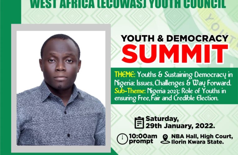 Kwara Governor invited as West Africa (ECOWAS) Youth Council holds democracy summit Jan 29