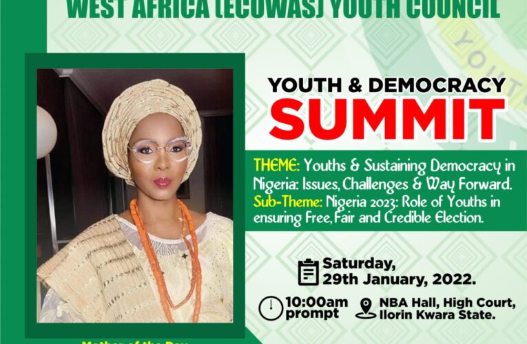 Kwara First Lady to bag Personality Award at WAYC democracy summit