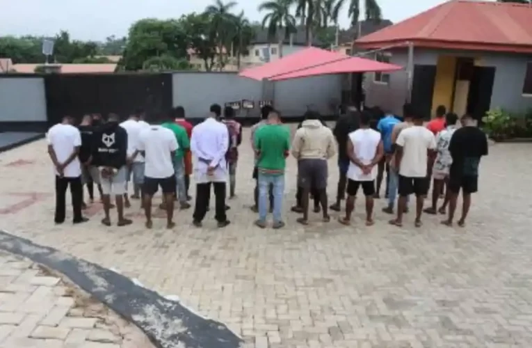 JUST IN: 29 Yahoo boys arrested in a sting operation at Omi-Adio