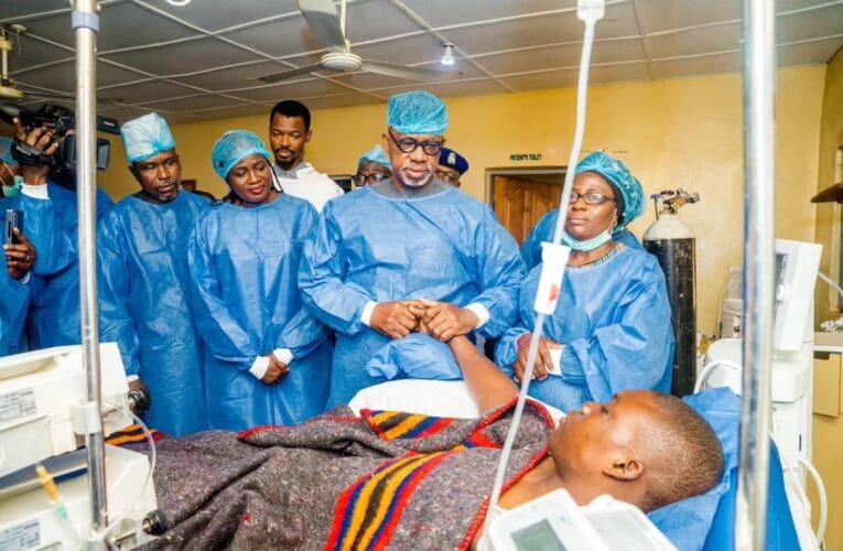 PHOTOS: Dapo Abiodun visits resident shot during protest in Ogun