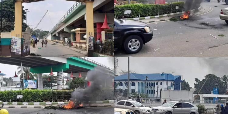 Policeman injured as protesters from Gate storm secretariat, other areas over Naira note scarcity, fuel hardship 