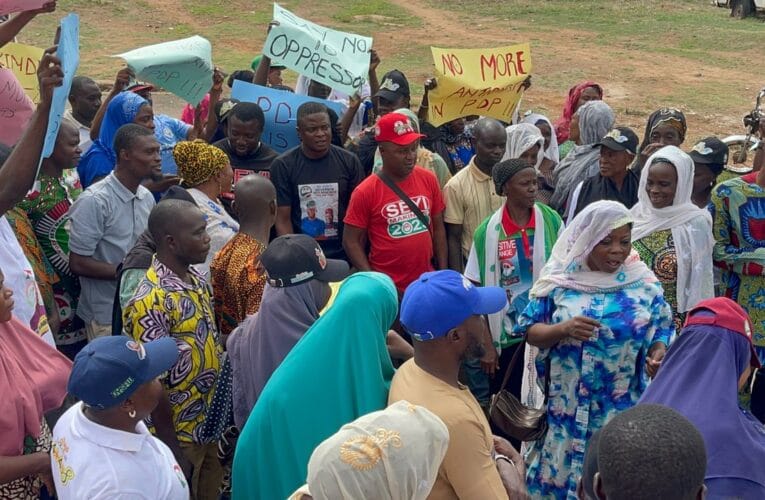 BREAKING: PDP stakeholders protest against anti-party activities in Saki