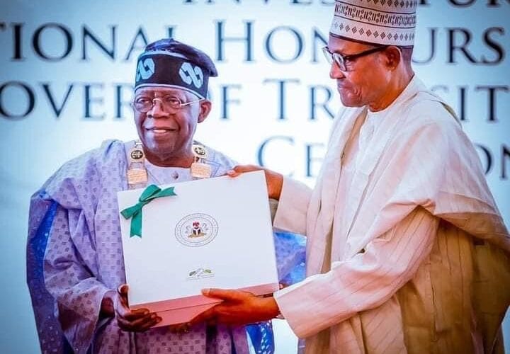 PHOTOS: Buhari Hands Over Transition Documents To Tinubu