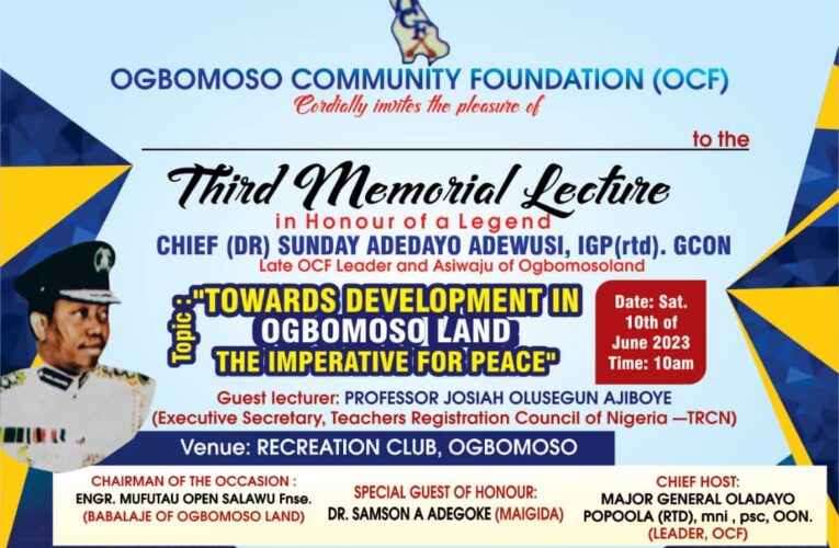 Ogbomoso Community Foundation organizes memorial lecture to honour late Sunday Adewusi