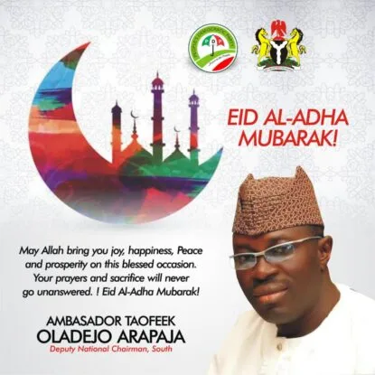 Eid-el-Kabir: Let’s Keep Hope Alive, PDP DNC, Arapaja Charges Nigerians
