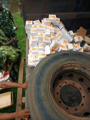 PHOTOS: Troops intercept truck load of ammunition en route Anambra  
