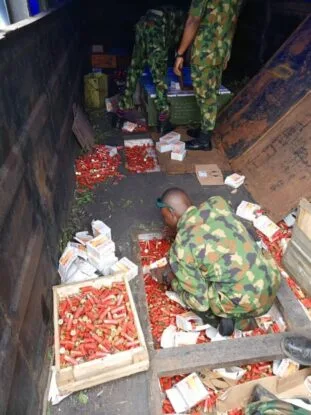 PHOTOS: Troops intercept truck load of ammunition en route Anambra  