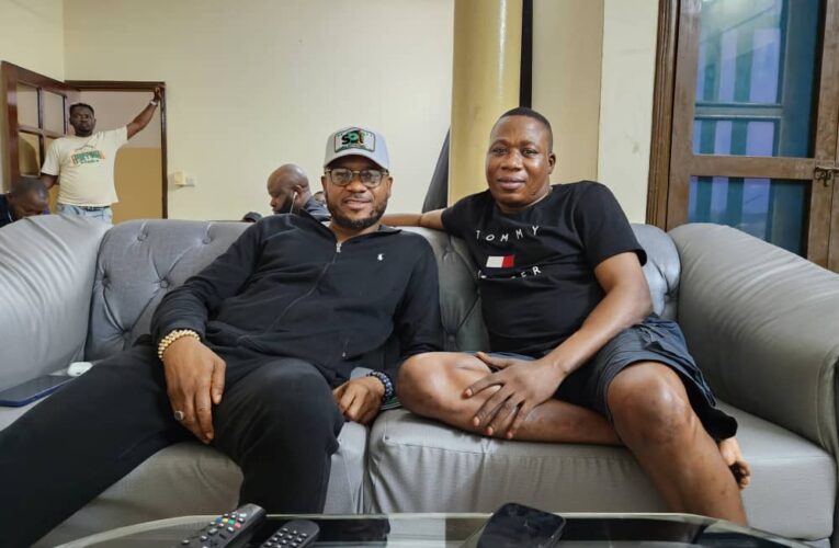 Shina Peller pays condolence visit to Sunday Igboho in Cotonou over mother’s demise