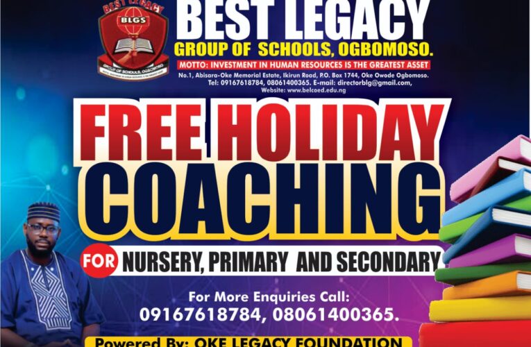 Oke Legacy Foundation Initiates Free Holiday Coaching for Students in Ogbomoso