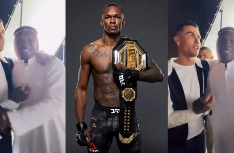 VIDEO: Heart warming Moment Nigeria Boxer Isreal Adesanya links up with Ronaldo 