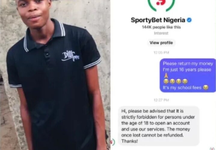 Please Return My Money – 16-year-old Boy Begs Betting Company 
