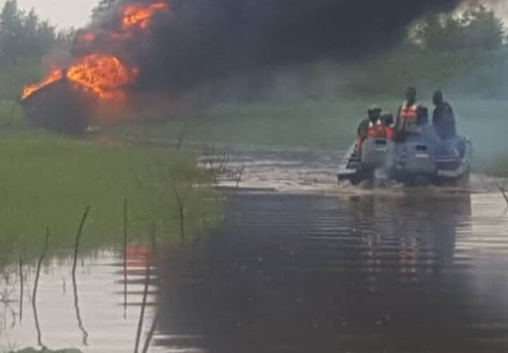 PHOTOS: Navy Destroys 15,775 Litres Of Stolen Crude Oil In Ondo