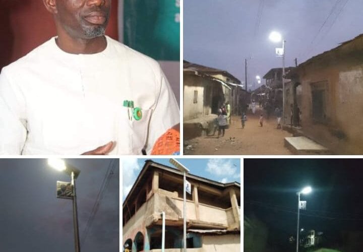 STREET LIGHT: Agboworin Facilitates Solar Streetlight Project in Ibadan Northeast/Southeast Federal Constituency 