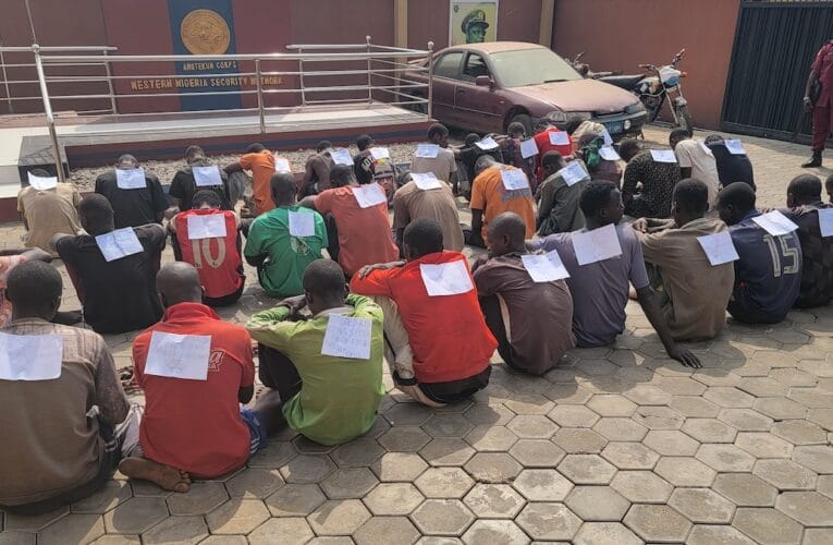 Amotekun arrest 19 suspected kidnappers, 17 other criminals 