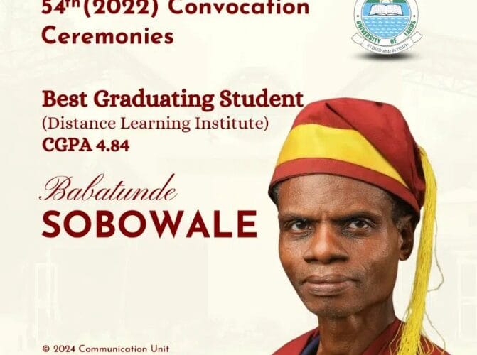61-Year-Old Sobowale Babatunde Graduates With 4.84 CGPA From UNILAG