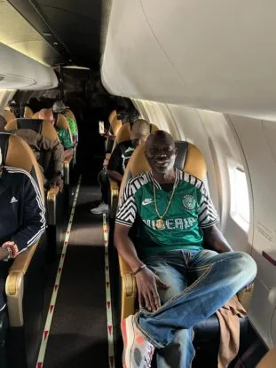 PHOTOS: Agboworin arrives Ivory Coast for AFCON Final
