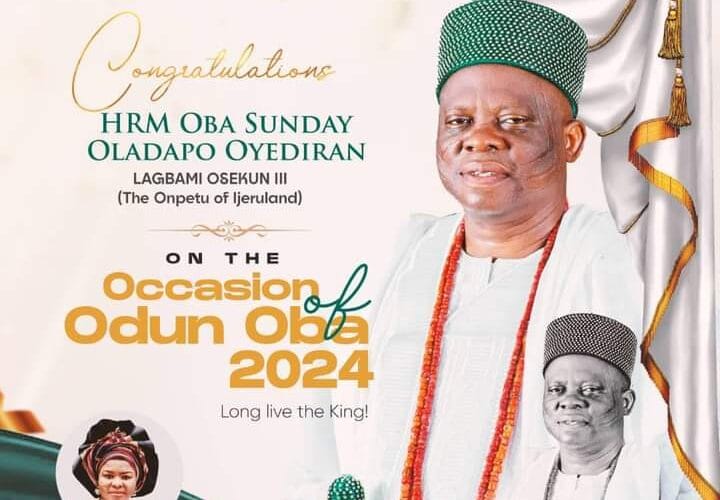 Odun Oba 2024: Oyo lawmaker, Bisi Oluranti congratulates Oba Oyediran, people of Ijeru kingdom 