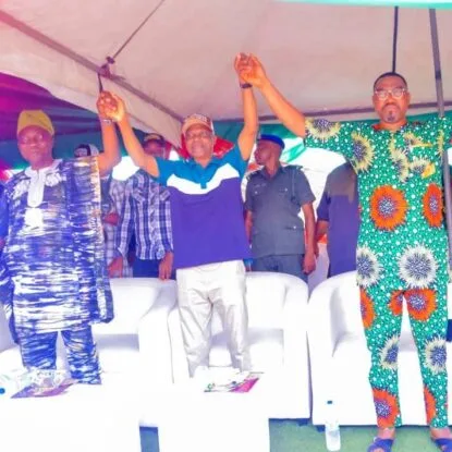 PHOTOS: FIBSU Nat’l Declares Support as Dr. GLORIOUS Receives PDP Flag at Egbeda/Ona-Ara Mega Rally 2024