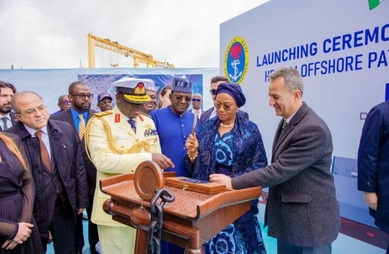 Oluremi Tinubu Slips Navy Patrol Vessels Into Water 