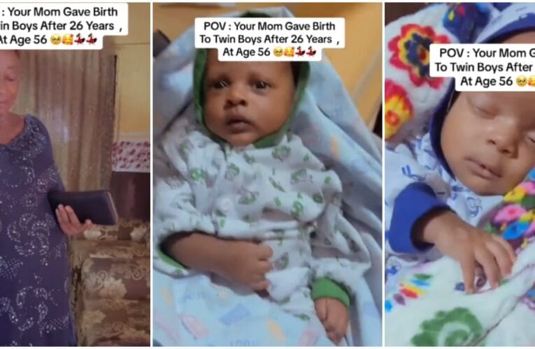 Woman Rejoices As She Gets Pregnant At 56, Gives Birth To Twins After 26 Years 