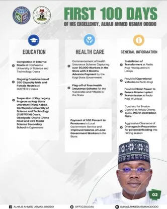 Reactions as Kogi gov lists meetings with NSA, APC govs as 100 days’ achievements