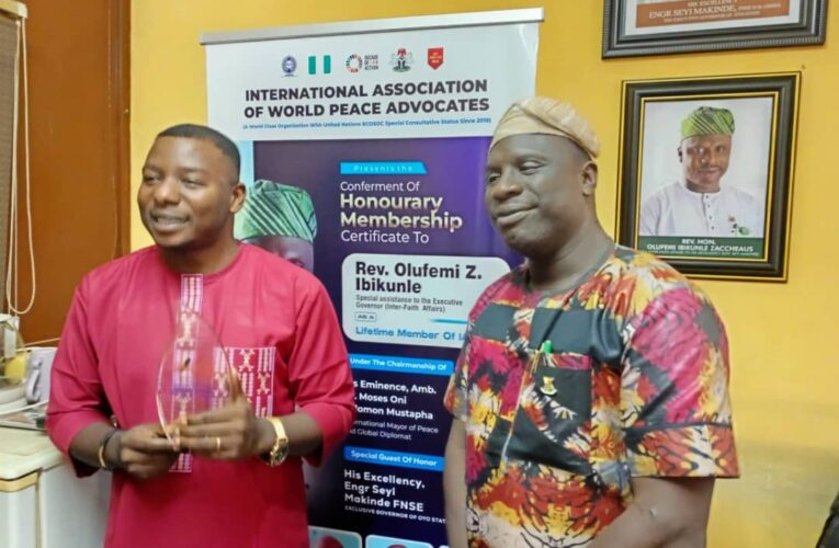 Agbala Gabriel Bags Oyo Ambassador Of Peace Award For Selfless Service To Humanity