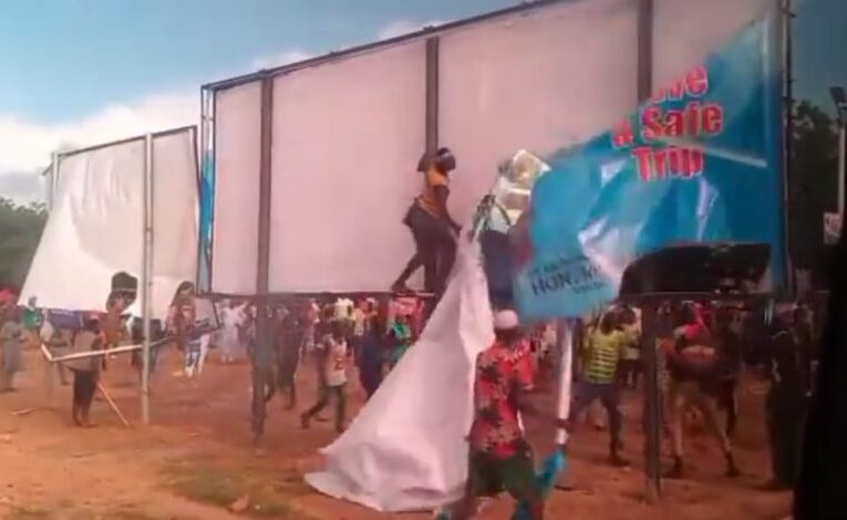 Angry Youths Destroy President Tinubu’s Billboards In Yobe State