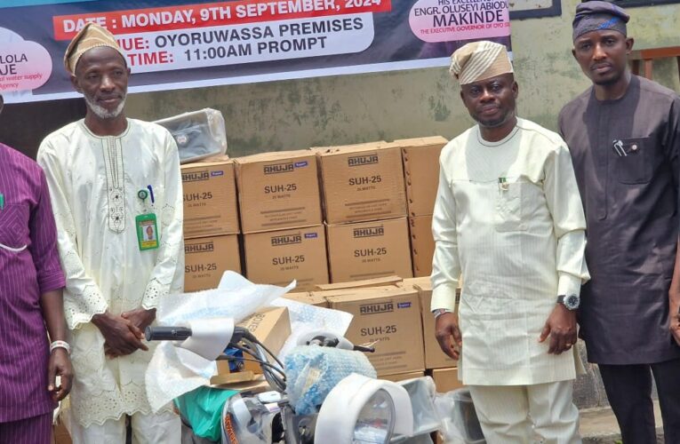 Open Defecation: RUWASSA Donates Motorcycles, Sanitary Items, Others To Oyo LGAs