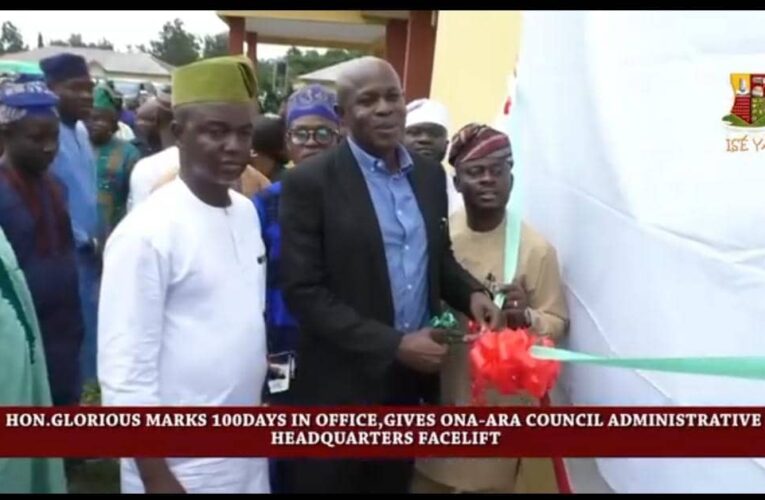 Ona-Ara LG Chairman, Glorious marks 100 days in office with project commissioning 
