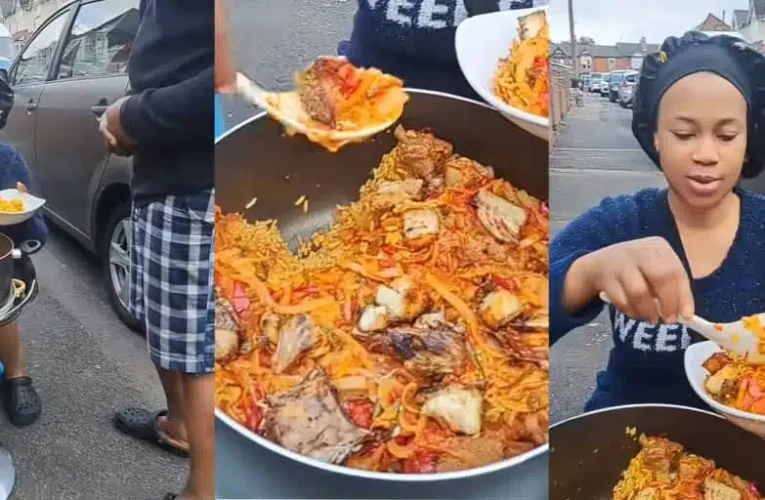 Nigerian Woman Sells Swallow, Banga Rice For £10 Per Plate In The UK 