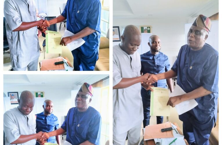 Irepo PDP Party Secretary Abdul-Baki Officially Receives Appointment Letter as Irepo LG Secretary