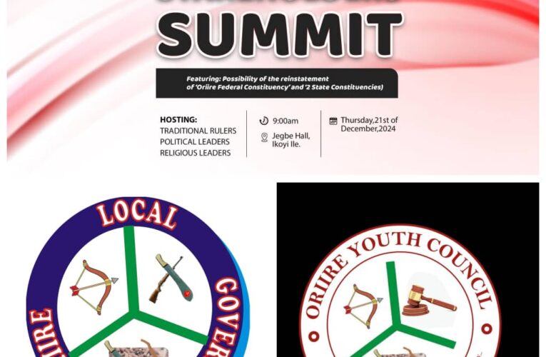 Oriire Youths to Hold Stakeholders’ Summit on Development at Ikoyi-Ile