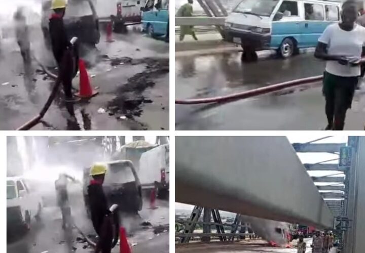 14 Escape Death, Driver Injured As Bus Catches Fire On Onitsha Bridge