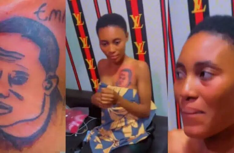 VIDEOS: Brother strips, flogs girl who went viral for tattooing boyfriend’s face on her chest