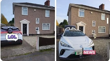Nigerian man shows off house, new car just three years after relocating to UK