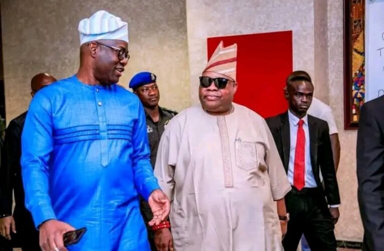 Adeleke hosts Makinde for commissioning of Stadium-Testing Ground – Ilesa Garage Road in Osogbo