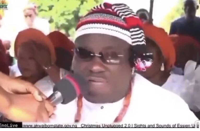 VIDEO: Senate President’s aide dragged for congratulating Akwa Ibom Governor on the passing of his wife