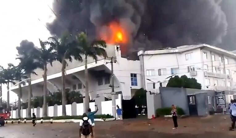 BREAKING: Worshipers trapped as fire guts church during vigil
