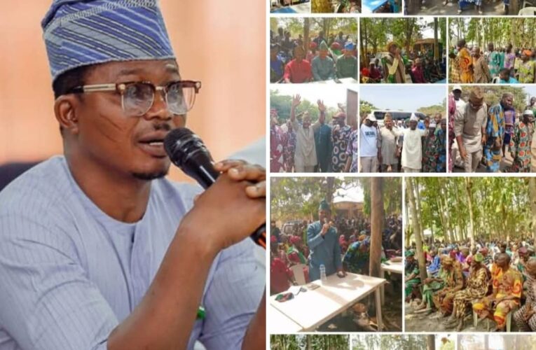 Yuletide: Excitement as Rep Ojo Makanjuola (SMATO) donates 2.5 million with 50 bags of rice to PDP members in Surulere L.G
