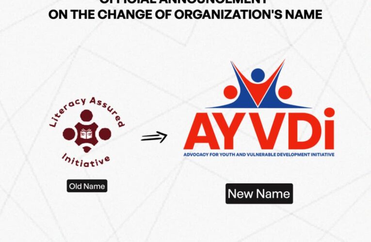Literacy Assured Initiative announces ffficial name change to Advocacy for Youth and Vulnerable Development Initiative