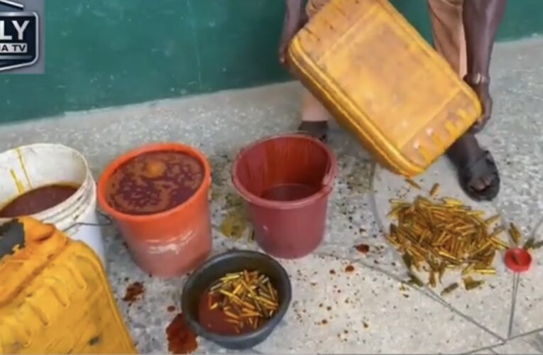 Video: Police intercept 488 AK-47 ammunition hidden in palm oil