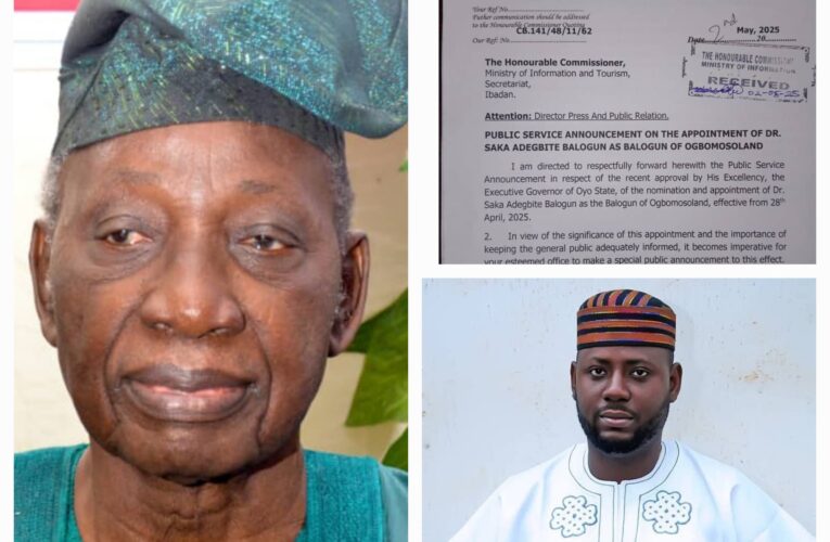 Balogun of Ogbomosoland: Oke LEGACY congratulates Dr. Saka Balogun on new title