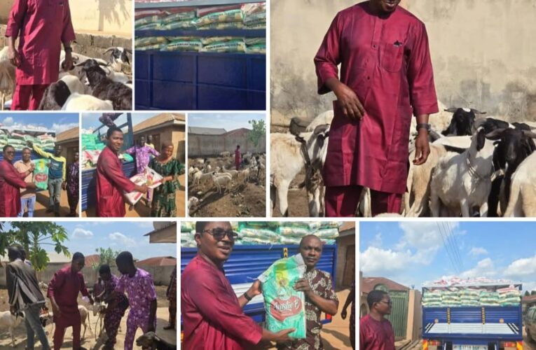 Rep, Ojo Sunday Makanjuola SMATO Distributes Rams and Food Items to Constituents